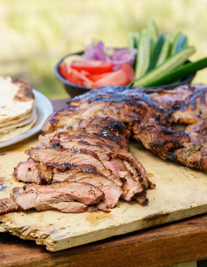 Loaded Lamb Gyros with Grilled Garlic Tzatziki