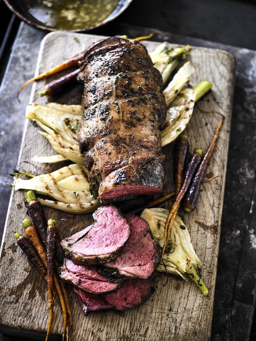 Honey rotisserie leg of lamb